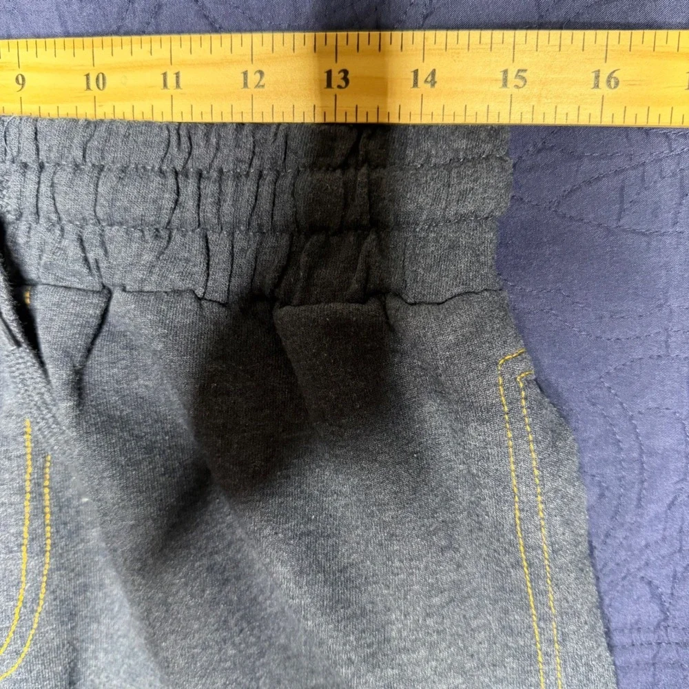 True Religion Mens Lounge Wear Joggers Blue Yellow Contrast Stitch Horseshoe Med